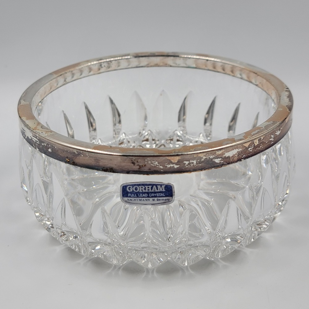 Gorham Althea Collection Vintage West Germany Full Lead Crystal 8" Trinket Bowl